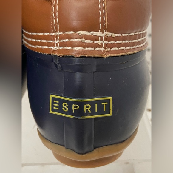 ESPRIT Women’s Winter Boots flat Shaft H: 8” Ankle Boots Lace-up Blue Brown 7M - Picture 8 of 13